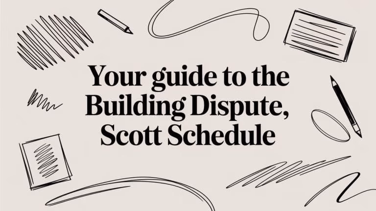 Building Dispute Scott Schedule Document Doodles