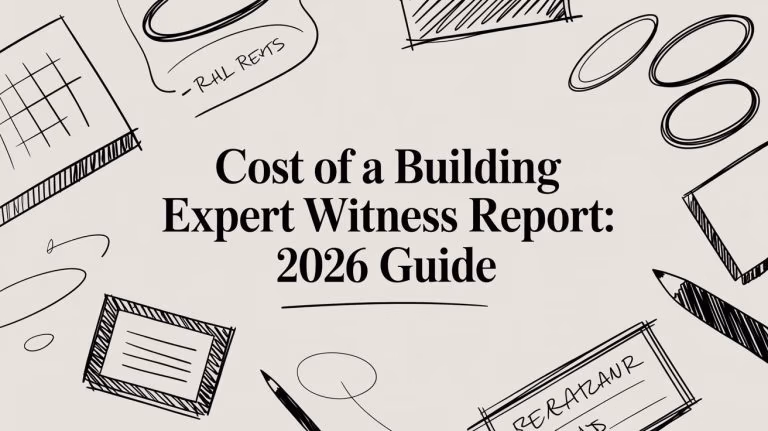 Cost Of A Building Expert Witness Report Sketched Background