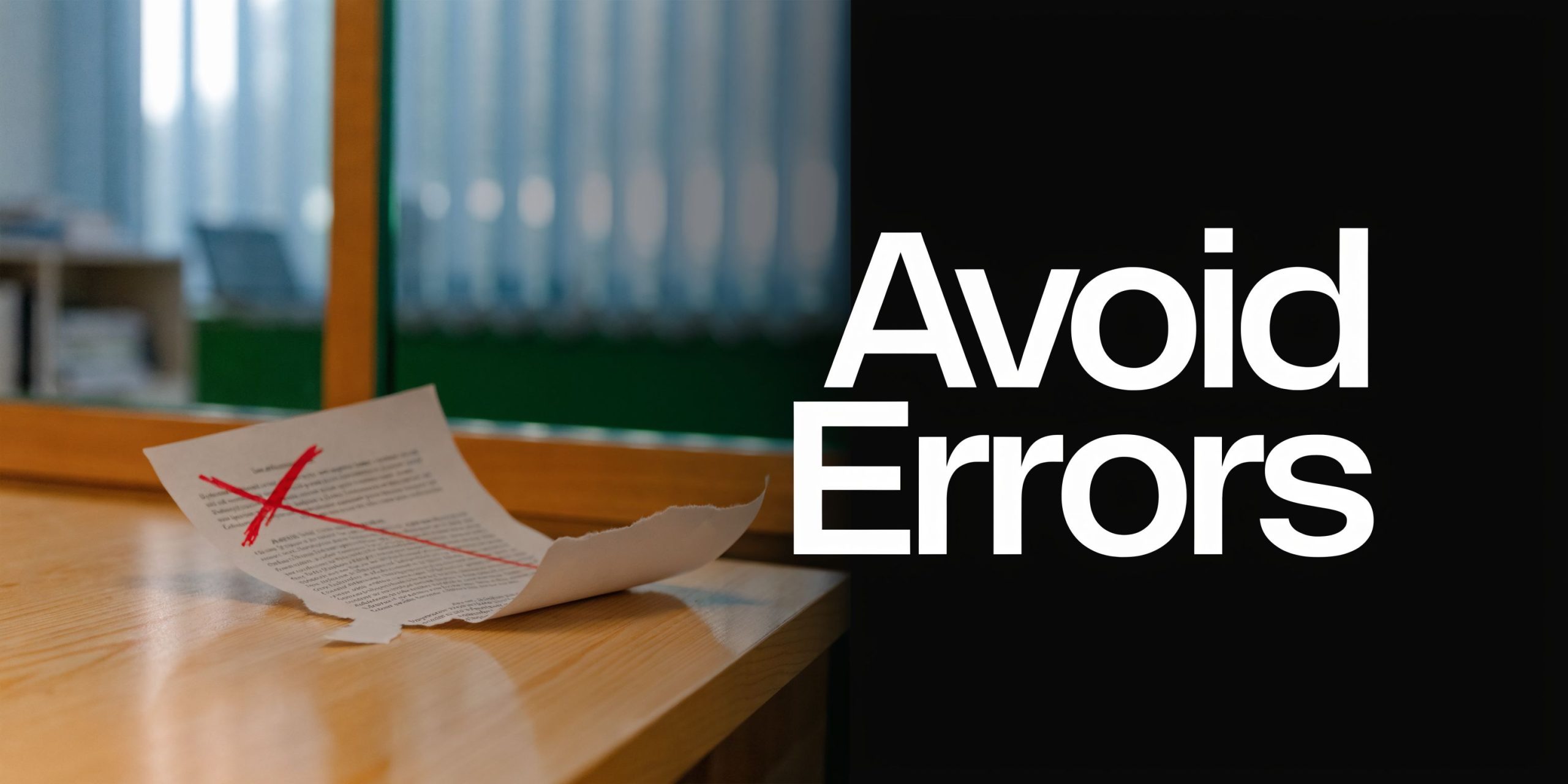 A document with a large red X mark resting on a wooden desk, symbolizing error correction.