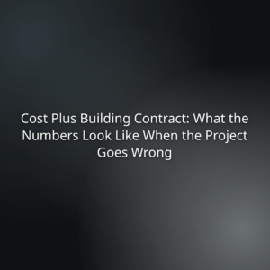 Cost Plus Building Contract: What the Numbers Look Like When the Project Goes Wrong (title on a dark gradient background)