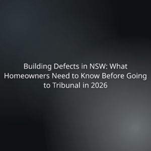 article-1782872989771-0 - Presentation slide: Building Defects in NSW—What Homeowners Need to Know Before Going to Tribunal in 2026.