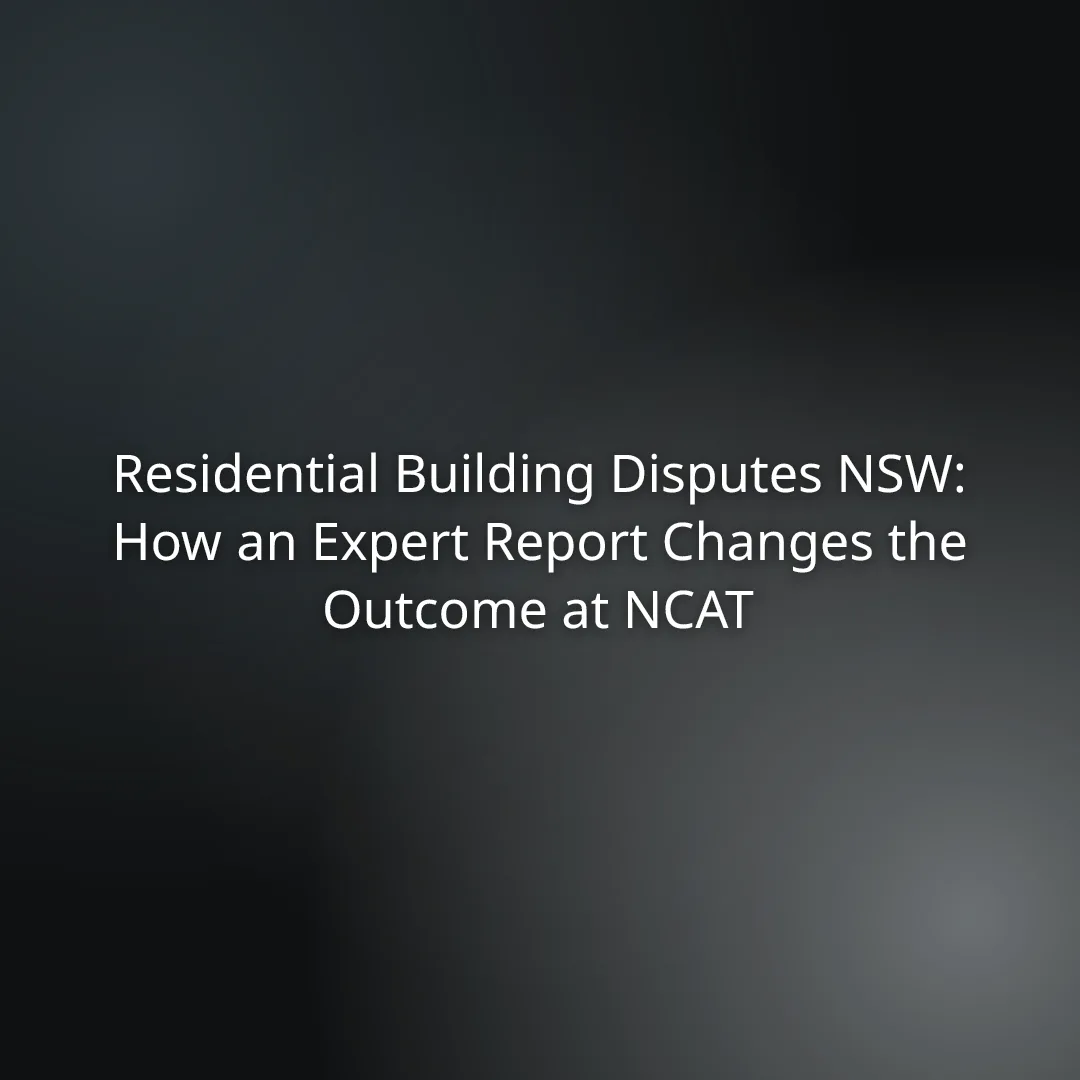 771b725d-55a5-4fd5-94e6-21953a8779f3 - Awesim Building Consultants - Awesim Building Consultants Presentation slide title: 'Residential Building Disputes NSW: How an Expert Report Changes the Outcome at NCAT'
