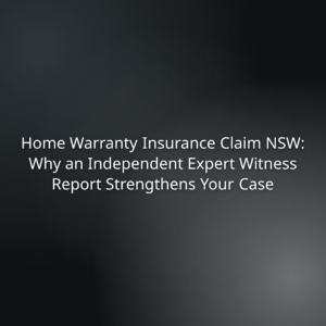 Article header about home warranty insurance claims in NSW with a dark gradient background.