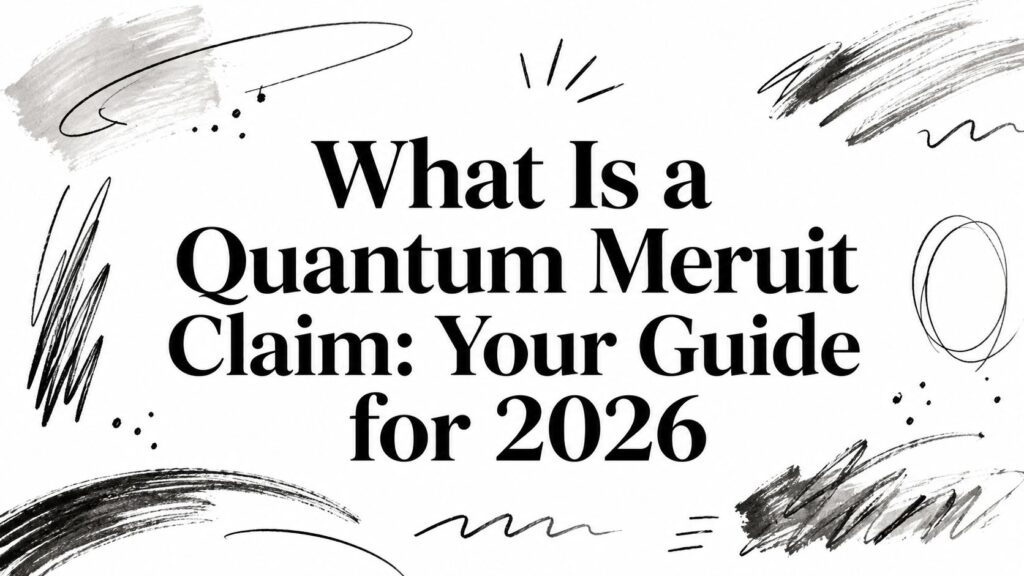 What Is a Quantum Meruit Claim: Your Guide for 2026 with black abstract brush strokes around the text